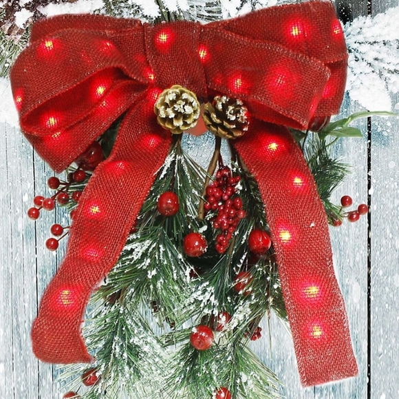 🤎 3/$35 120" long 2" LED burlap ribbon string lights - Picture 6 of 6